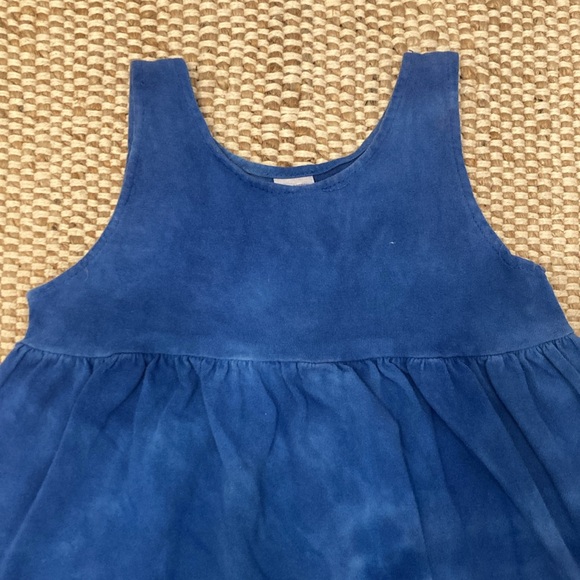 Vintage Tie Dye Dress Blue with Red Heart Girls Size 4 Empire Waist Jumper - Picture 2 of 4